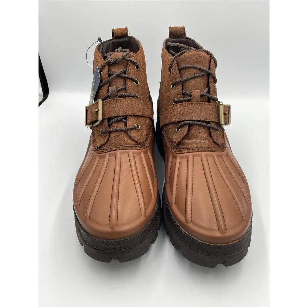 Polo Ralph Lauren Oslo Low buckle waterproof leather boots brown Men's size 11.5